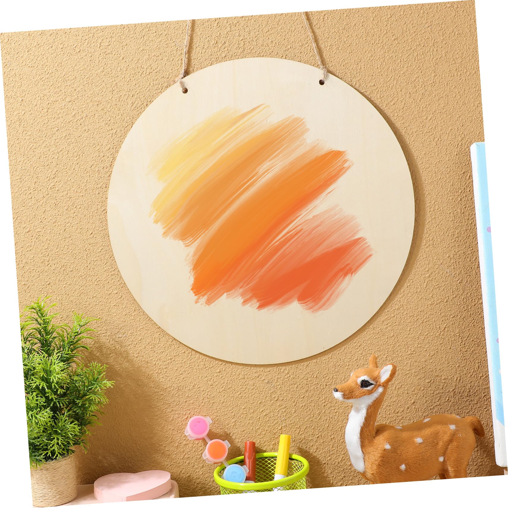 PLAFOPE Dischi in Legno Tondi per Artigianato Rustici Bordi Arrotondati Confezione da 15 Set per Decorazioni la Casa e Natale