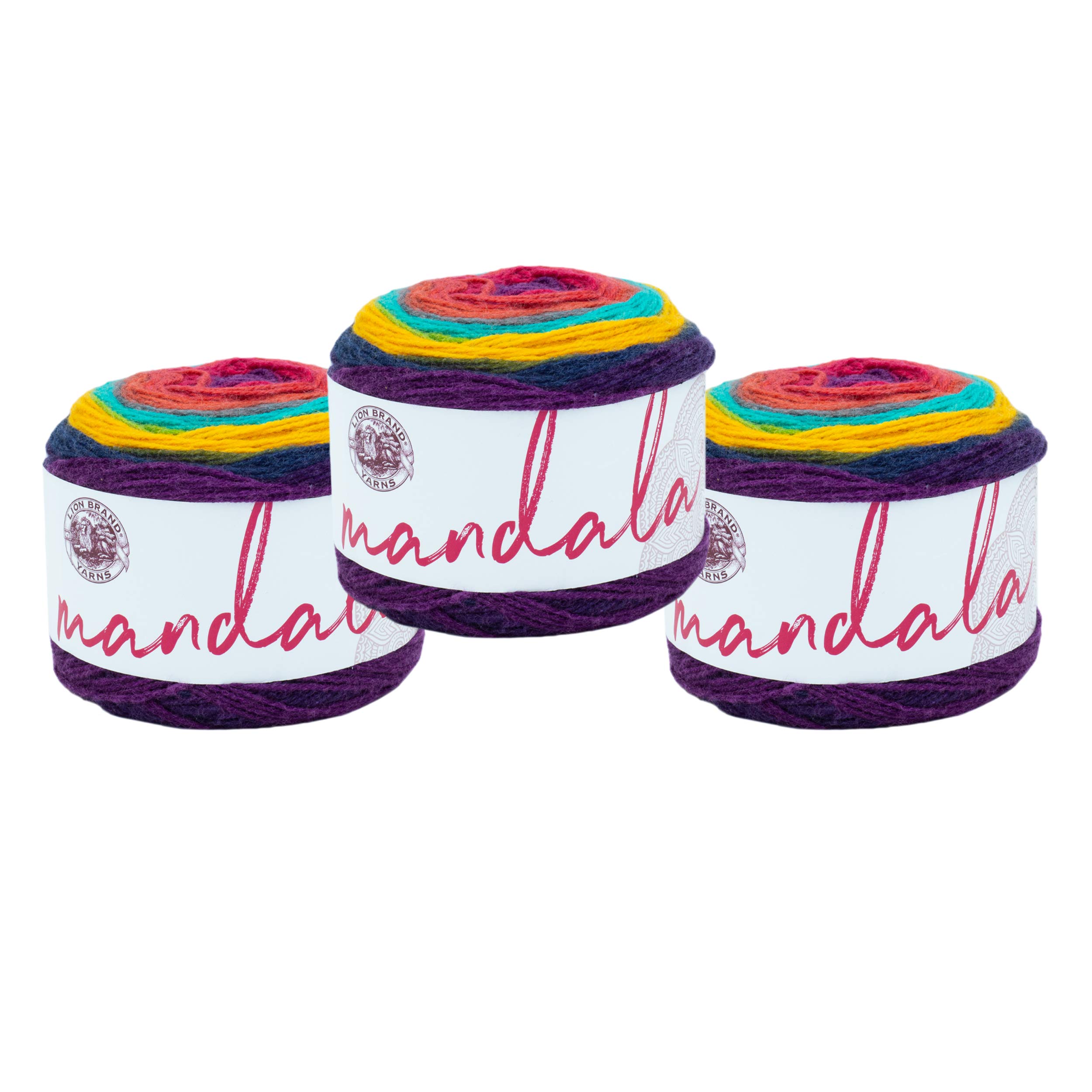 Lion Brand Yarn(3 Pack) 525-213 Mandala Yarn, Wizard