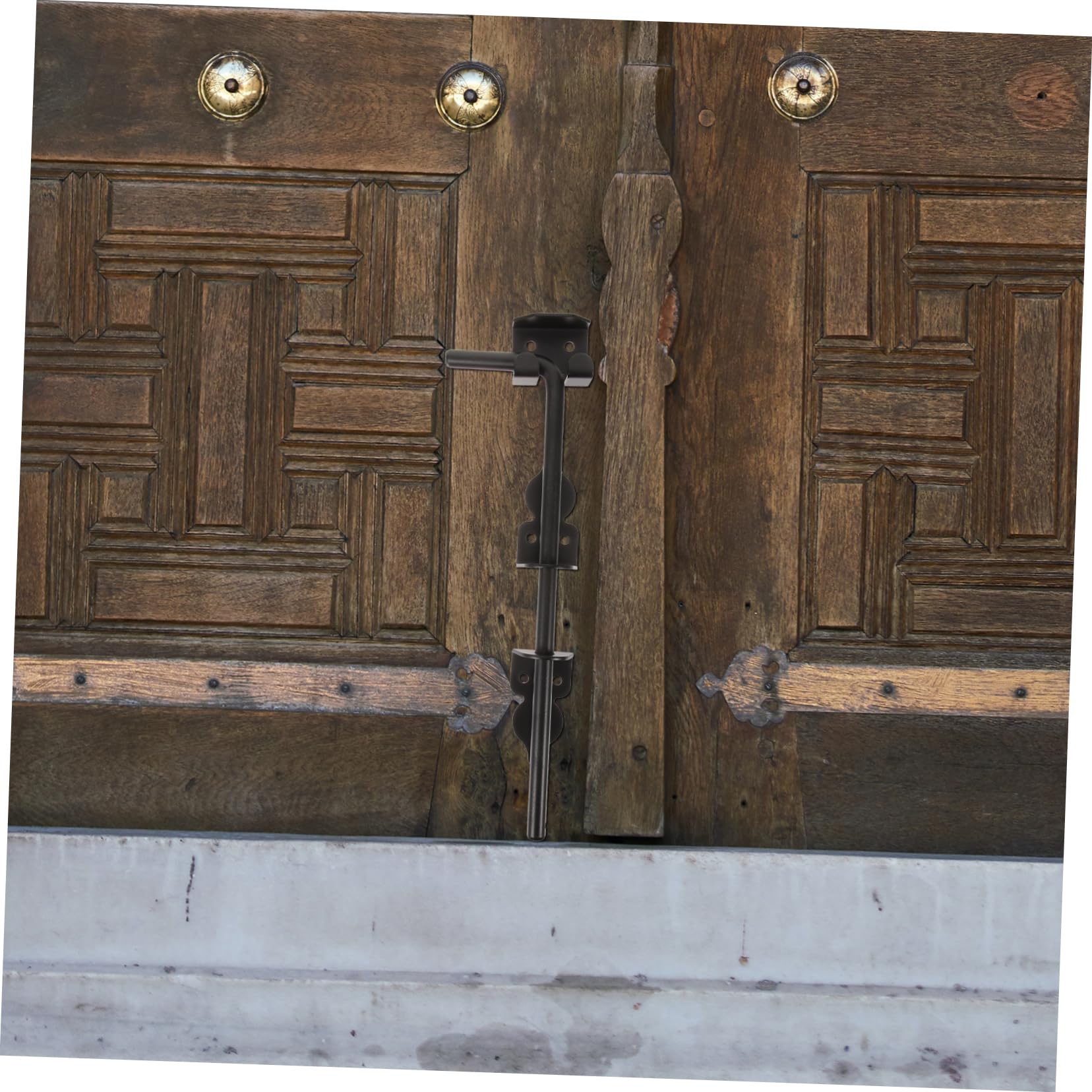 SHINEOFI Türsicherheitsriegel aus Eisen mit F-form 30cm Bodenriegel für Holzzäune und Türen Schwarz Erhöhte Haltbarkeit und Einfache Montage für Wohnbereiche und Landwirtschaftliche