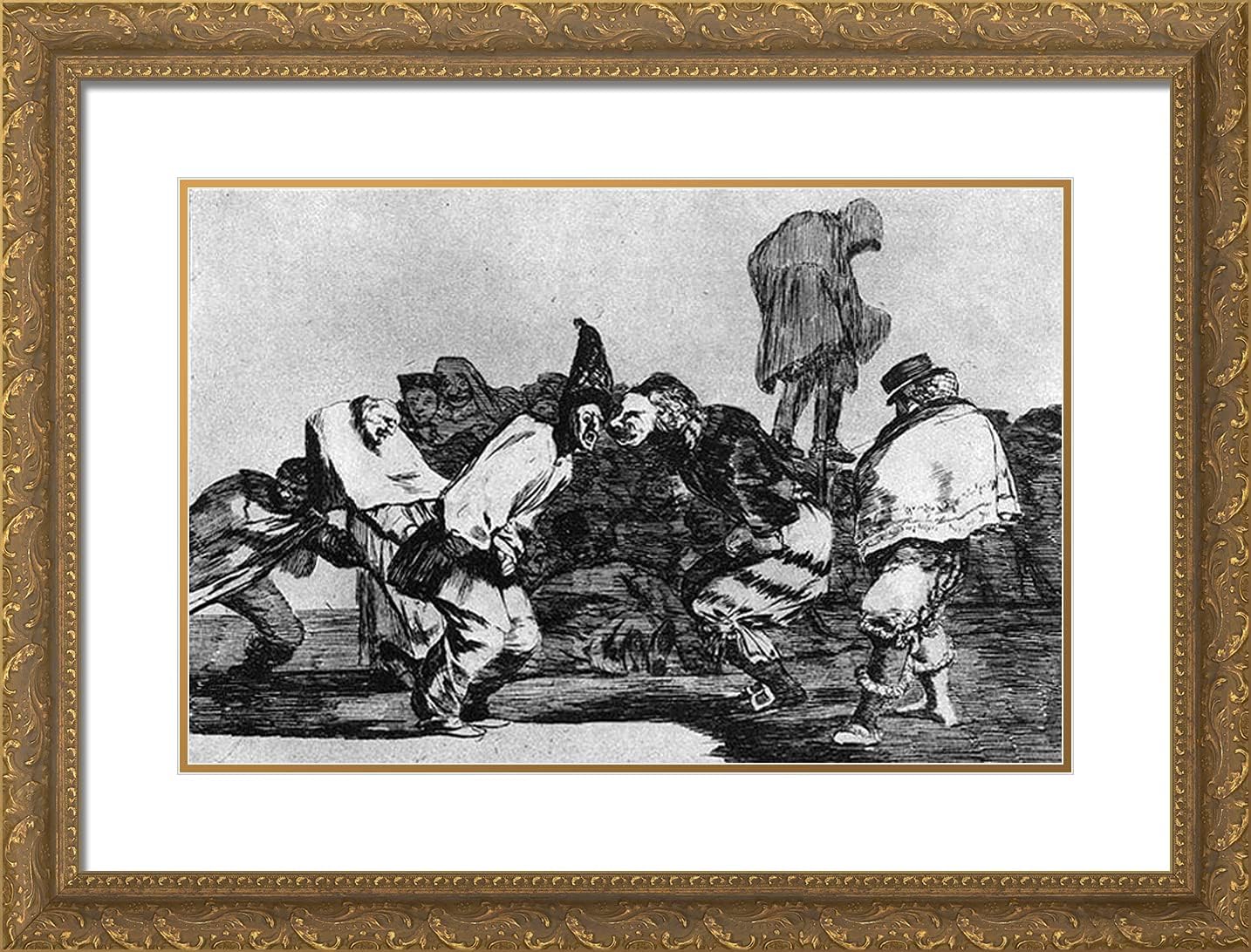 ArtDirect Goya, Francisco 24x19 Gold Ornate Framed Art Print with Double Matting Titled: Absurdity of Carnival