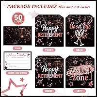 Vista 3 de Funrous 51 cajas de tarjetas de jubilación, decoraciones de fiesta de jubilación, buenos deseos y tarjeta de consejos para mujeres y hombres