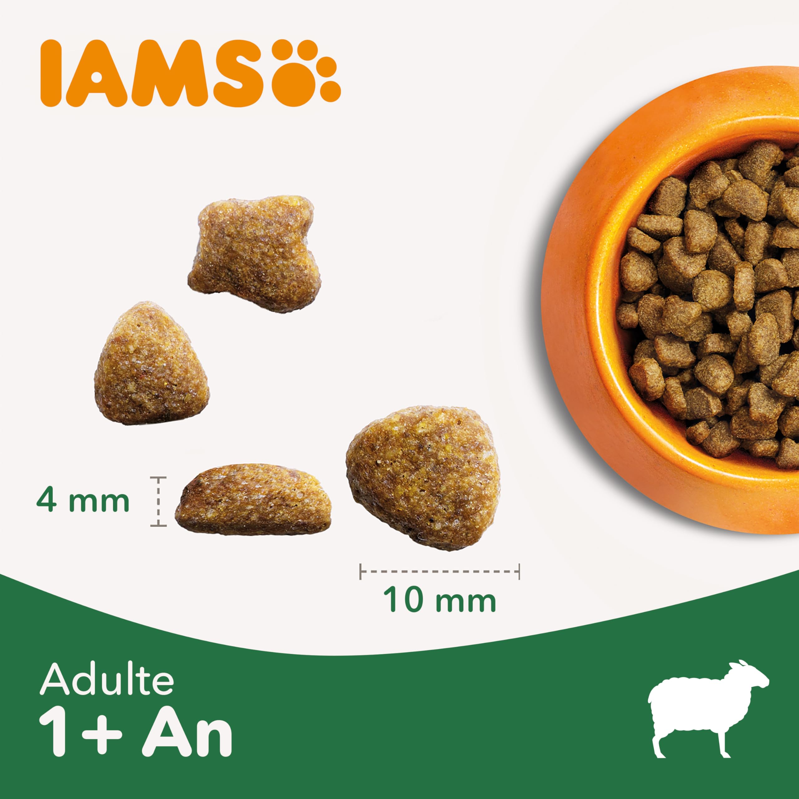 IAMS Vitality - Croquettes Premium Chats Adultes 100% Complètes Et Ã‰quilibrées - A L'Agneau - Sans OGM Colorant Arôme Artificiel - Sac Refermable 1,5