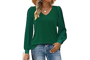 Green Womens Blouse: Elevate Your Style with Swiss Dot Charm