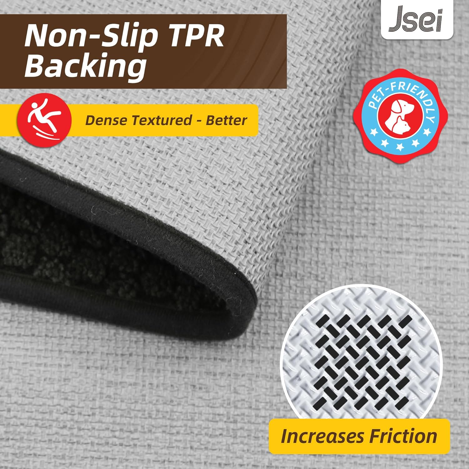 JSEI Dirt Trapper Door Mat 32"x48", Non-Slip Entryway Rugs Doormat Indoor, Washable Absorbent and Stain Resist Welcome Floor Mat for Front Door, Dog Door Mat, Muddy Wet Shoes & Paws, Dark Grey - Image 5