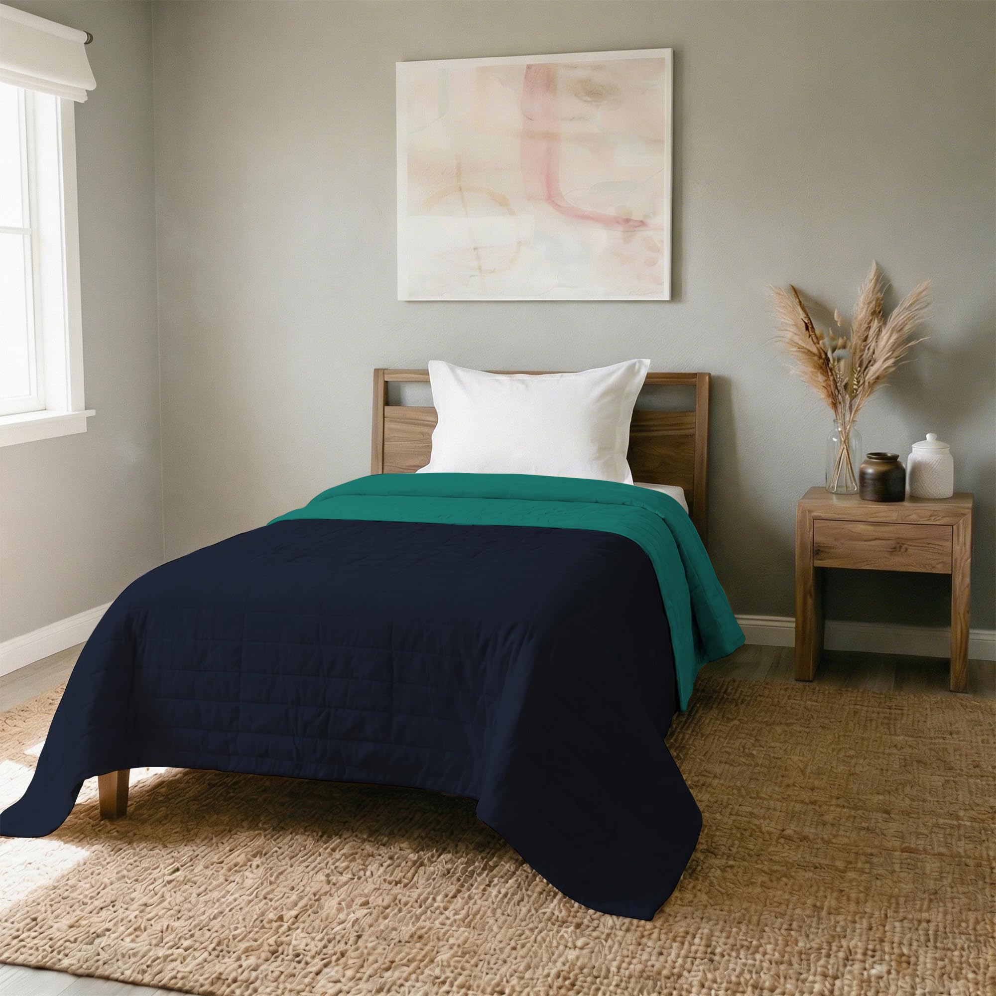 Elegant Italian Bed Linen Single Summer Bedspread 170 x 270 cm aqua