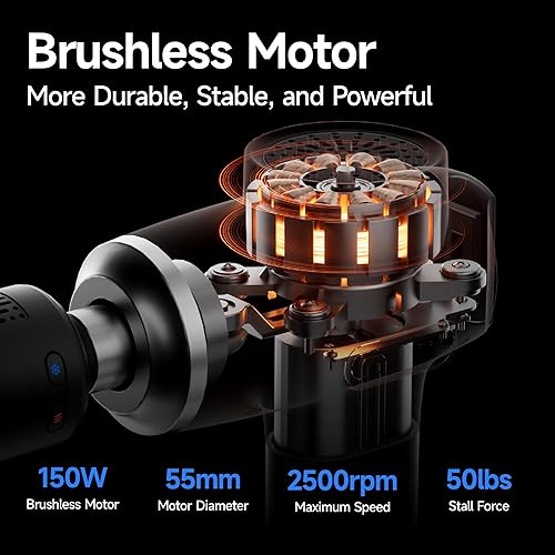 Miniatura 5 de Pistola de masaje de percusión de tejido profundo con calor y frío, masajeador muscular portátil de mano, masajeador de percusión para espalda y