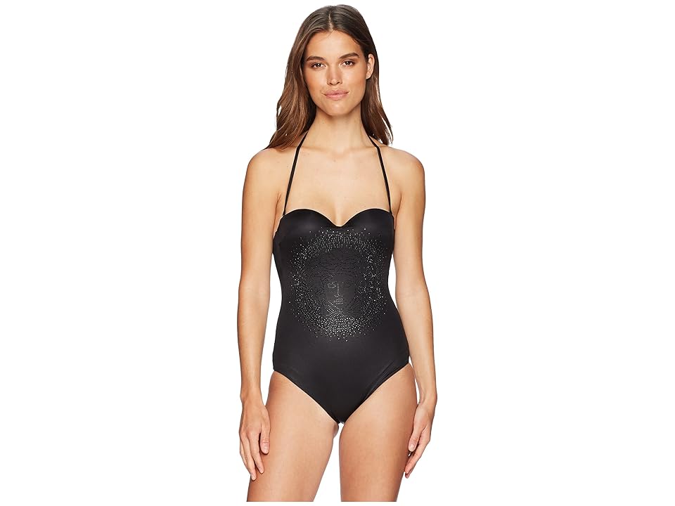 

Versace Intero Elastic Gold Medusa Maillot One-Piece Swimsuit (Nero) Women's Swimsuits One Piece, Black