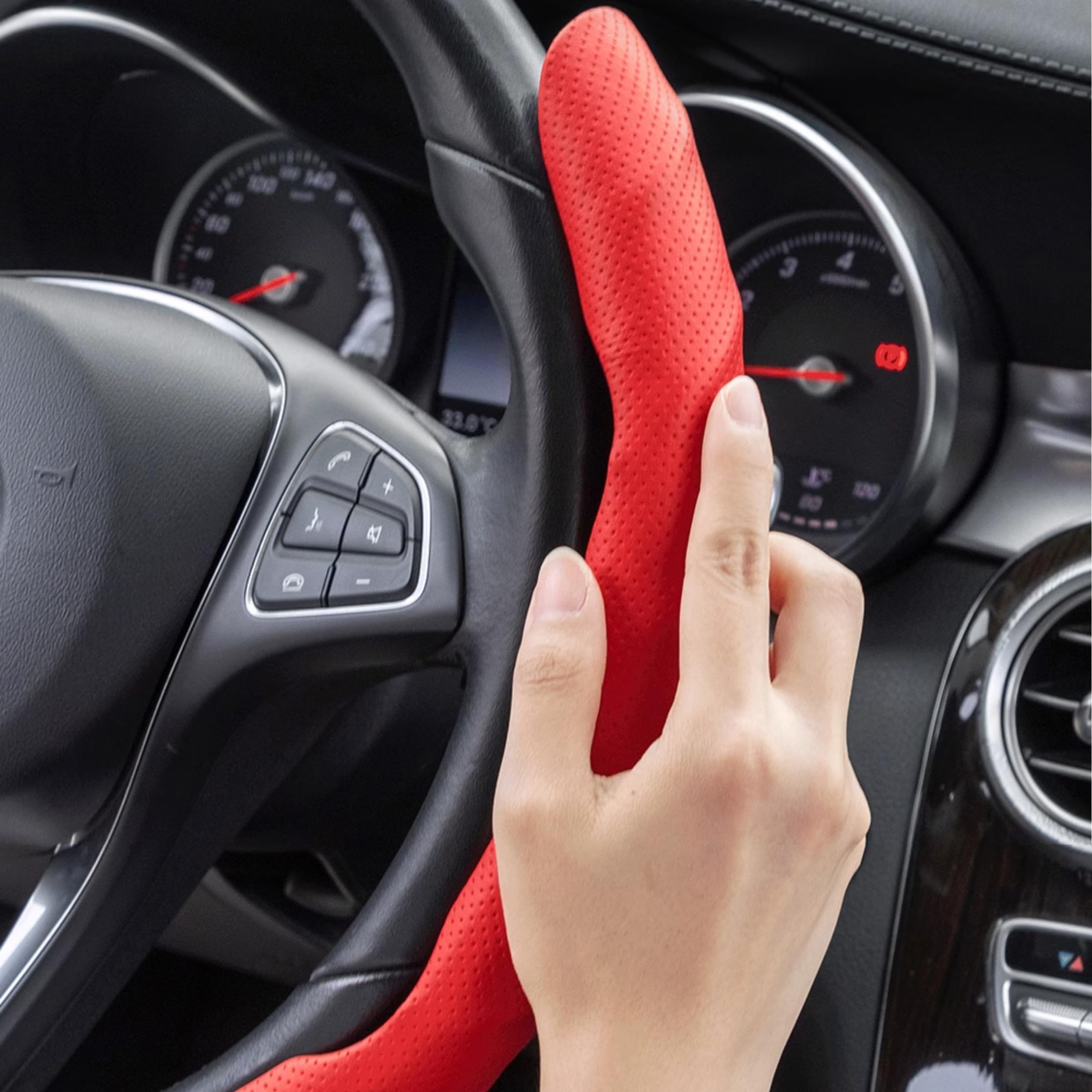 Auto Stuurwielen Auto Stuurhoes Lederen Anti-slip Auto Accessoires Stuurhoes Voor Toyota Voor Rav4 Voor Wildlander RAV4 (Color : 6