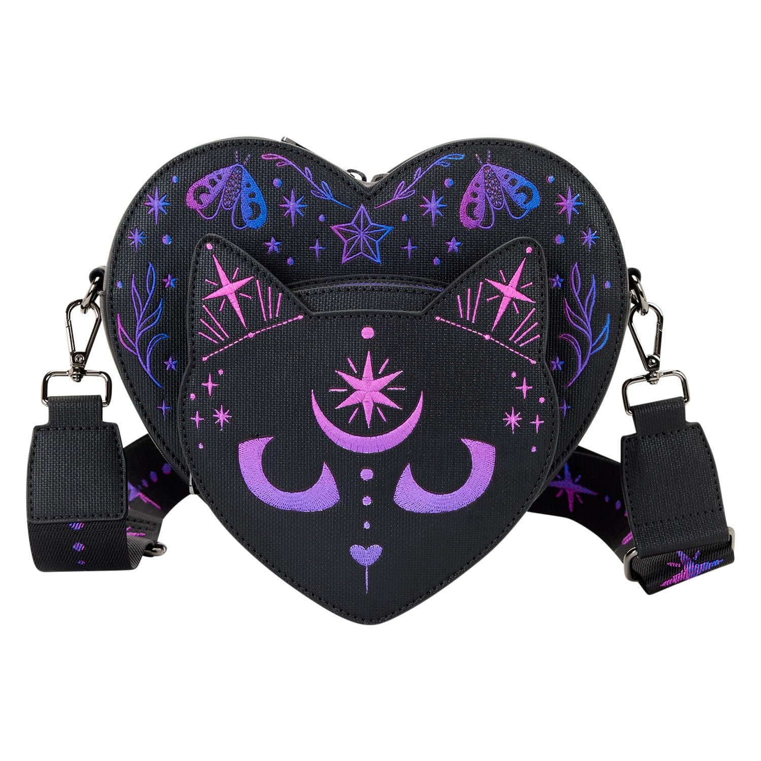 Amazon.com: Loungefly Neon Cat Heart Figural Crossbody Bag