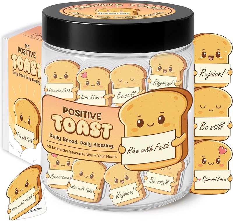 KATINAT Pote de Vidro Positive Toast com 60 Cartões Temáticos e Caixa