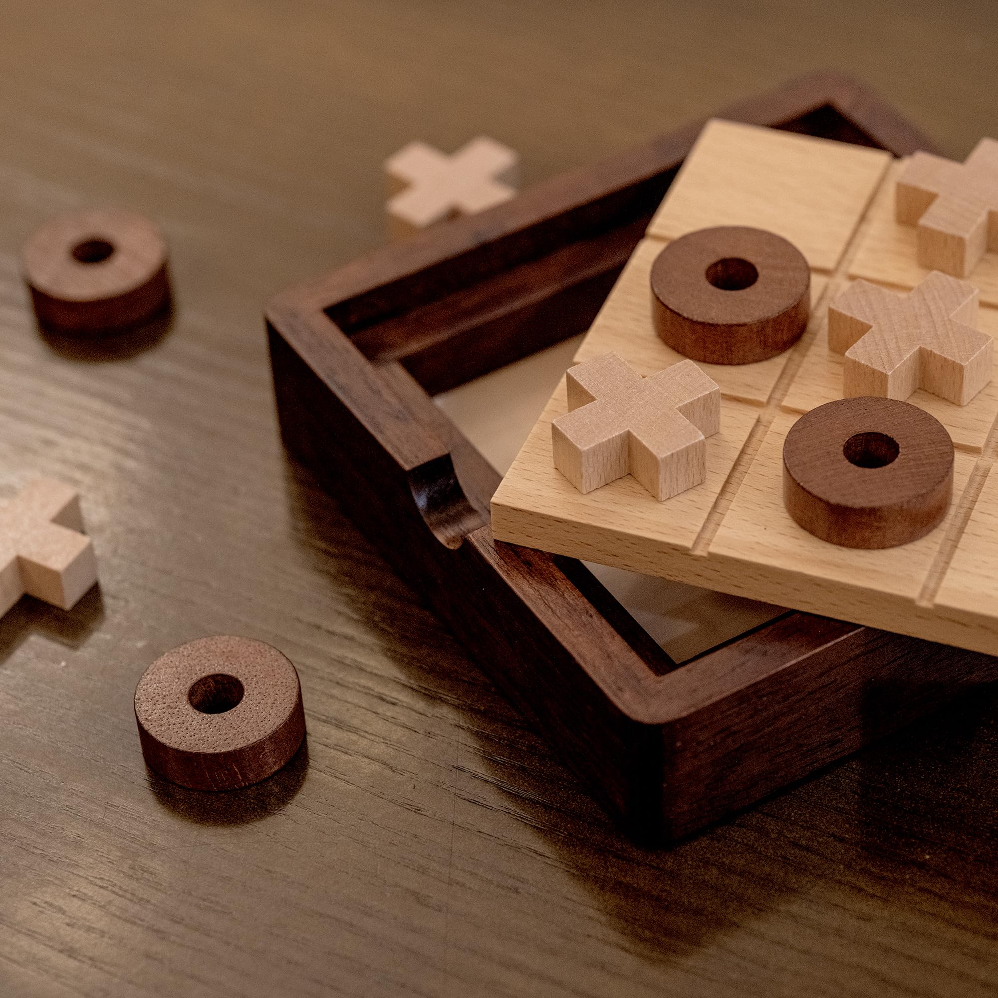 Lingle 5.5" Luxury Wooden Tic Tac Toe Game - Image 2