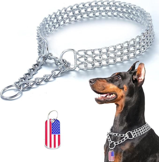 JanToPet Dog Chain Collar Stainless Steel Adjustable