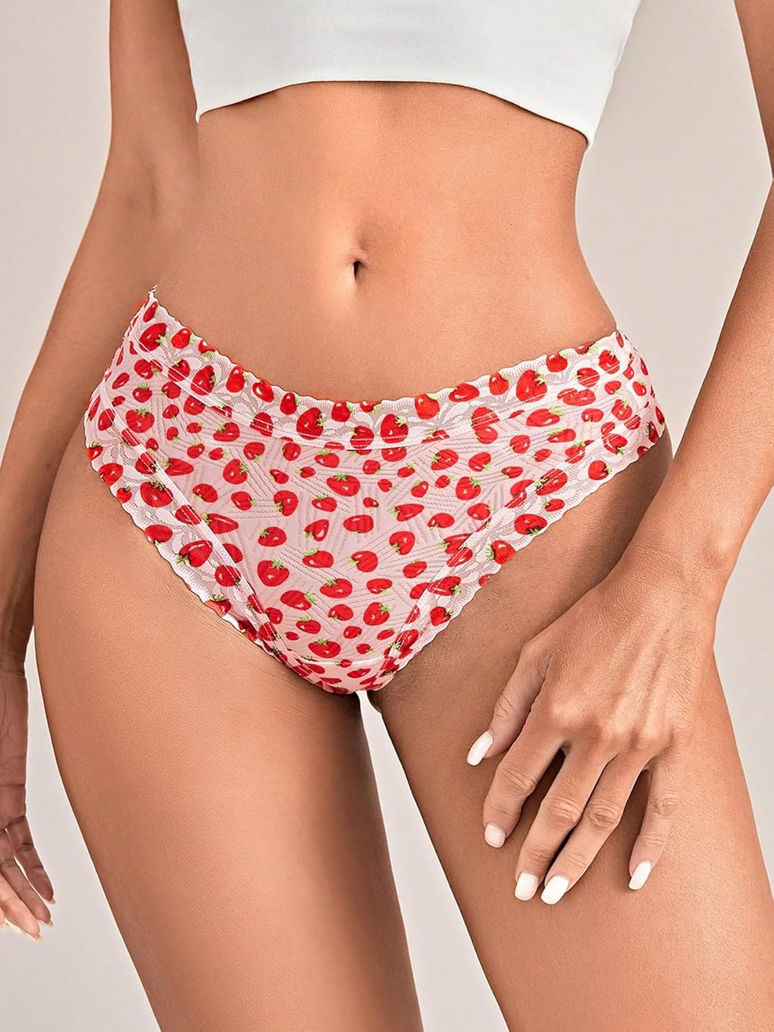 SweatyRocks Women's Cute Graphic Print Hipster Panties Mid Rise Comfy Underwear Briefs 5 Pack - Image 4