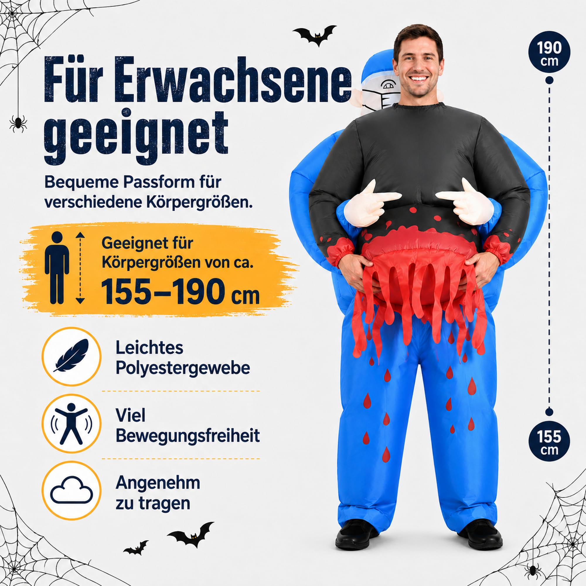 Costume Gonfiabile Medico Sangue Halloween Adulti
