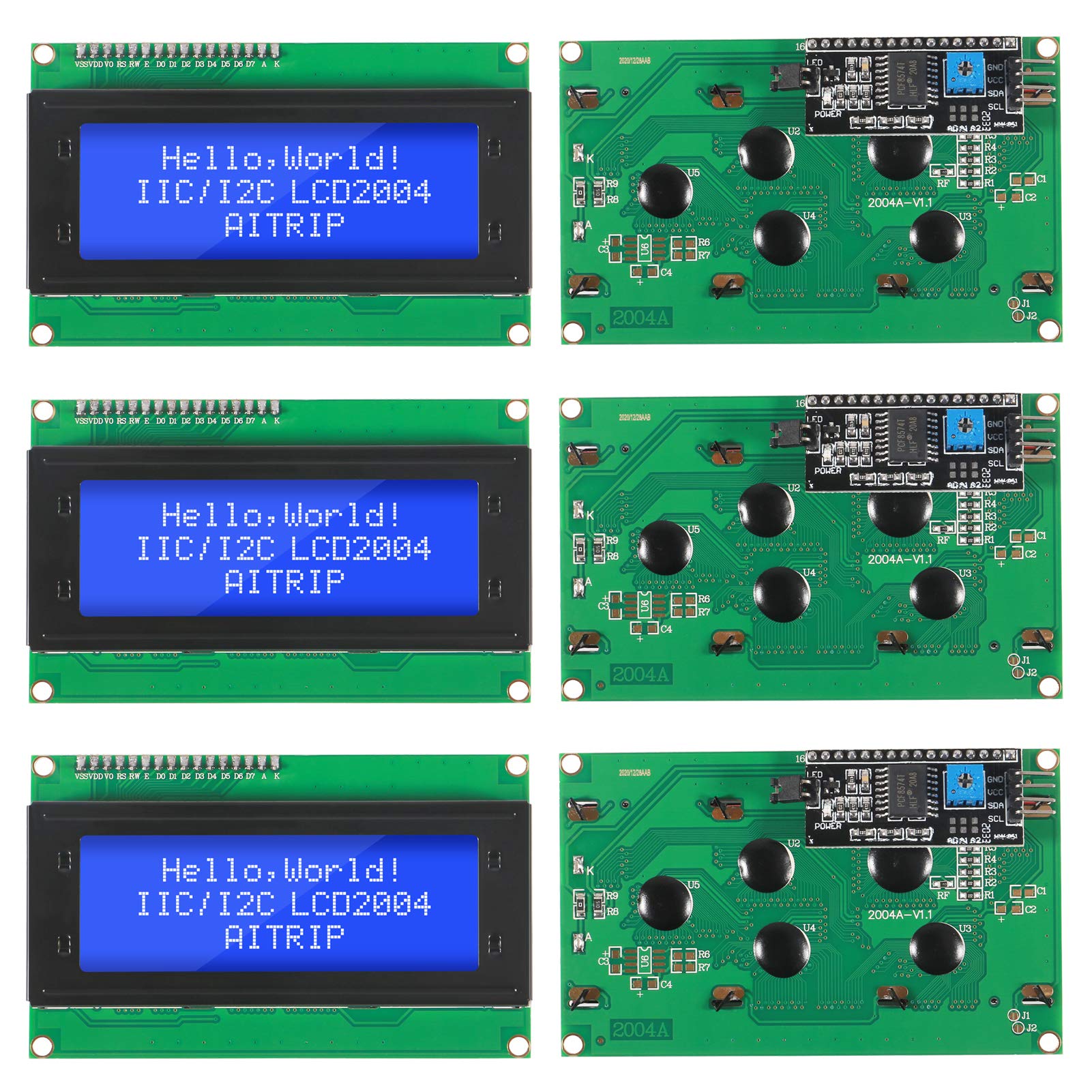 Display LCD 20x4 Caratteri Con Interfaccia I2C - Retroilluminazione Blu, Per Arduino Raspberry Pi - Foto 6