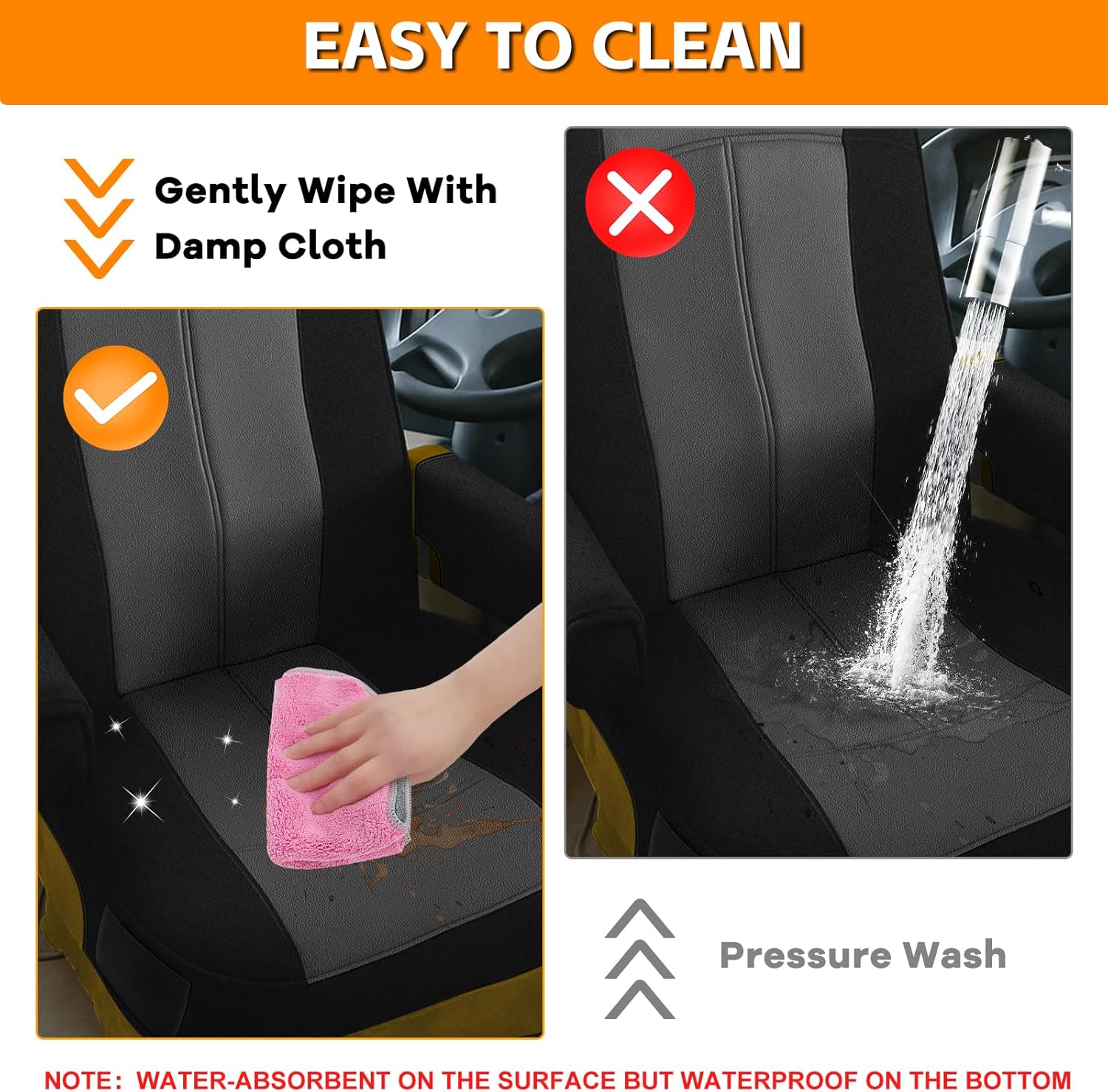 Truck Seat Cover Compatible with Motorhome Captain Chairs, Driver and Passenger Leather and Neoprene Fabric Seat Covers