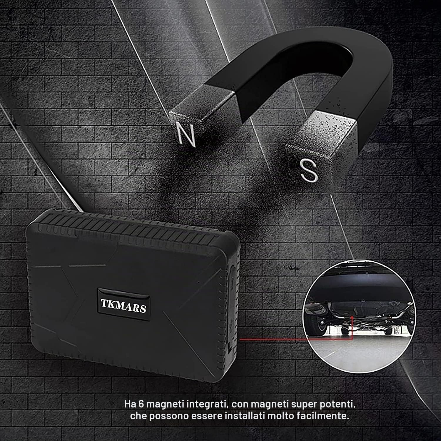 TKMARS GPS Tracker per Auto 120 Giorni Standby 10000mAh, Localizzatore GPS per Auto IP65 con App Geo-fence Alarm TK915
