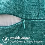 MIULEE Pack of 4 Throw Pillow Covers 18x18 Inch Soft Chenille Couch Pillow Covers for Sofa Living Room Solid Dyed Pillow Cases Teal Blue-White