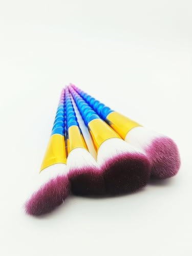 Miniatura 6 de Juego de 10 brochas de maquillaje de sirena Boniss, con bolsa, de nailon, para maquillaje, base, polvo, sombra de ojos, delineador de ojos, mezcla,