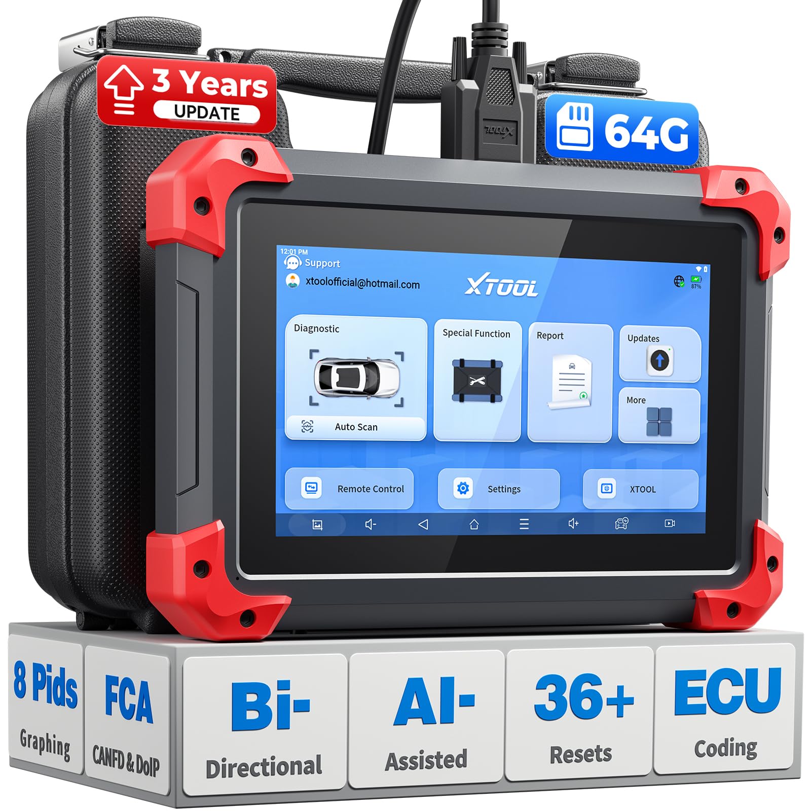 D7 Bidirectional Scan Tool: 2026 Ai-Assisted OBD2 Scanner Diagnostic Tool with 36+ Resets, Full System Car Scanner with EPB, Injector Test, Throttle, Crank Sensor Relearn, FCA, CANFD & DoIP
