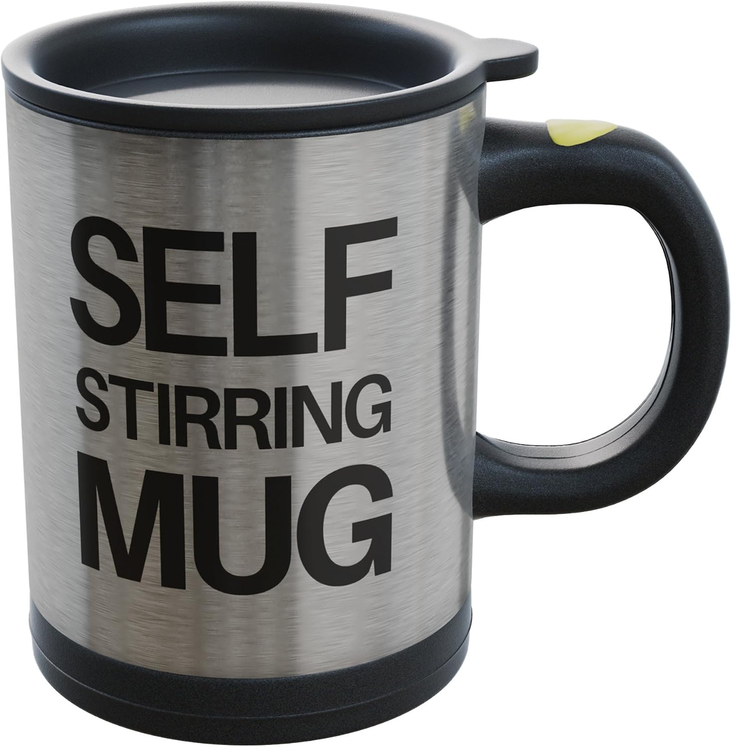 Self Stirring Mug- Reusable Auto Mixing Cup with Travel Lid for Protein Mix, Bulletproof Coffee, Chocolate Milk, Hot Cocoa by Chef Buddy, 15 oz