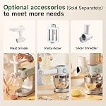 Hauswirt Stand Mixer 5.3QT XL Large, 4.5" LED Touch Screen, 500W, 11-Speed Mixers for Baking, Electric Pizza Dough Cake Bread Mixer, batteur sur socle with Dough Hook, Beater, Whisk – Lake Green