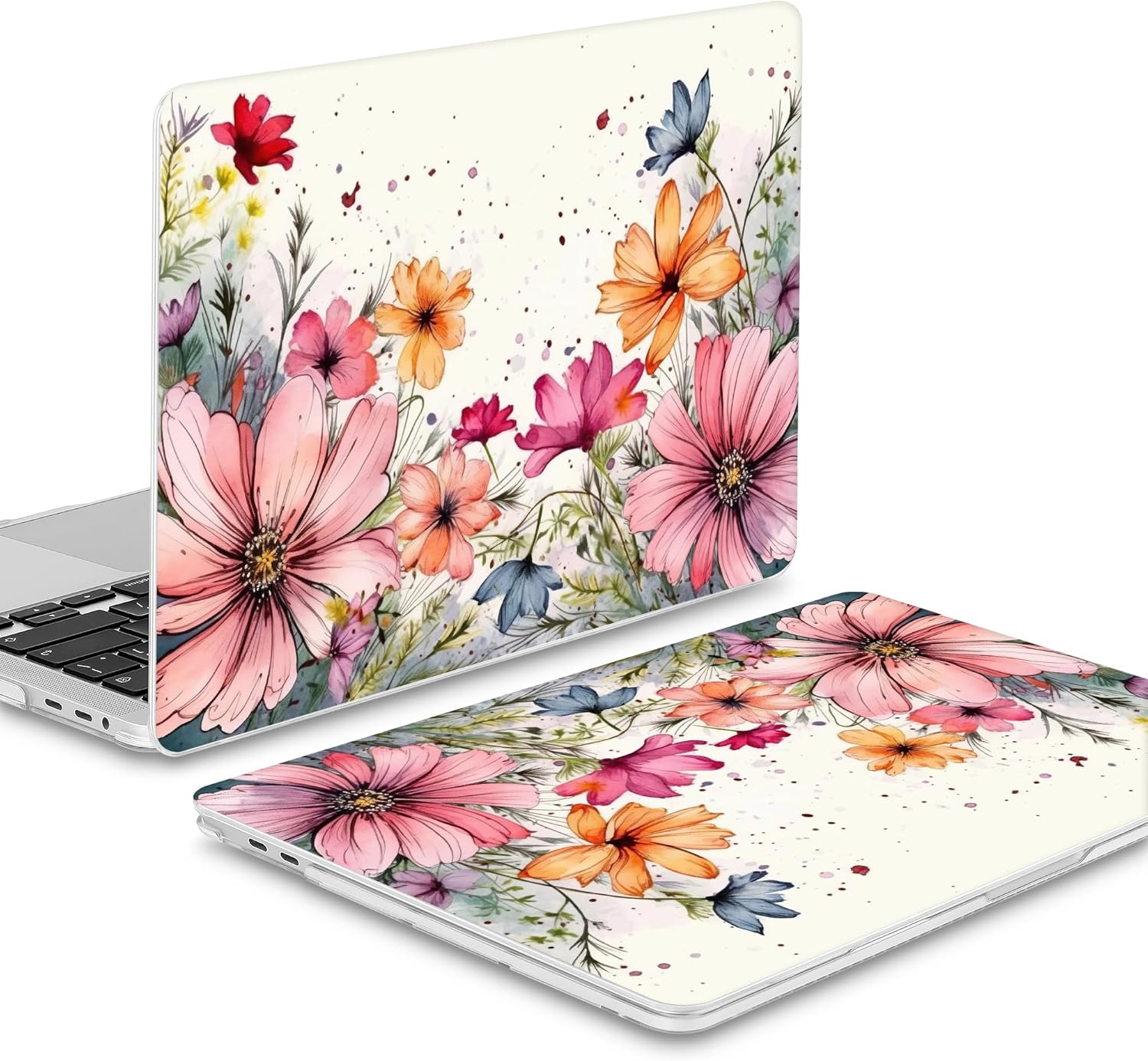 Mektron Designed Case for MacBook Pro 16 Inch A2141 Cover 2019 Release 16" with Liquid Retina Display/Touch ID, Plastic Hard Shell with Keyboard Skin & Screen Protector & Dust Plug, Colorful Floral