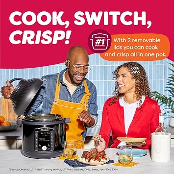 Instant Pot Pro Crisp 11-in-1 Air Fryer and Electric Pressure Cooker Combo with Multicooker Lids that Air Fries, Steams, Slow Cooks, Sautes, Dehydrates, More, Free App With Over 800 Recipes, 8 Quart