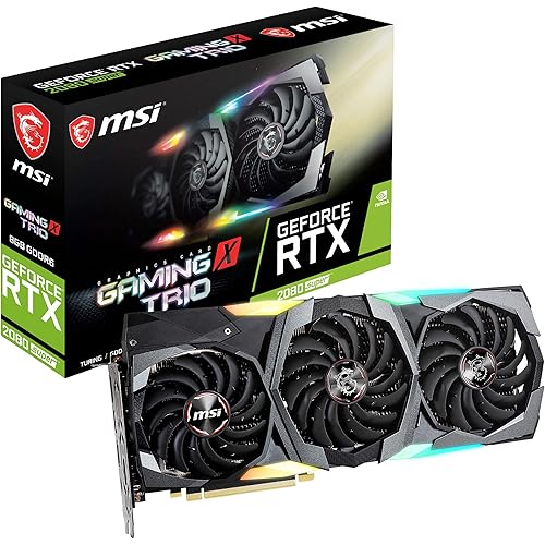 MSI Gaming GeForce RTX 2080 Super 8GB GDRR6 256-Bit HDMI/DP Nvlink Tri-Frozr Turing Architecture Overclocked Graphics Card (RTX 2080 Super Gaming X Trio) (Renewed)