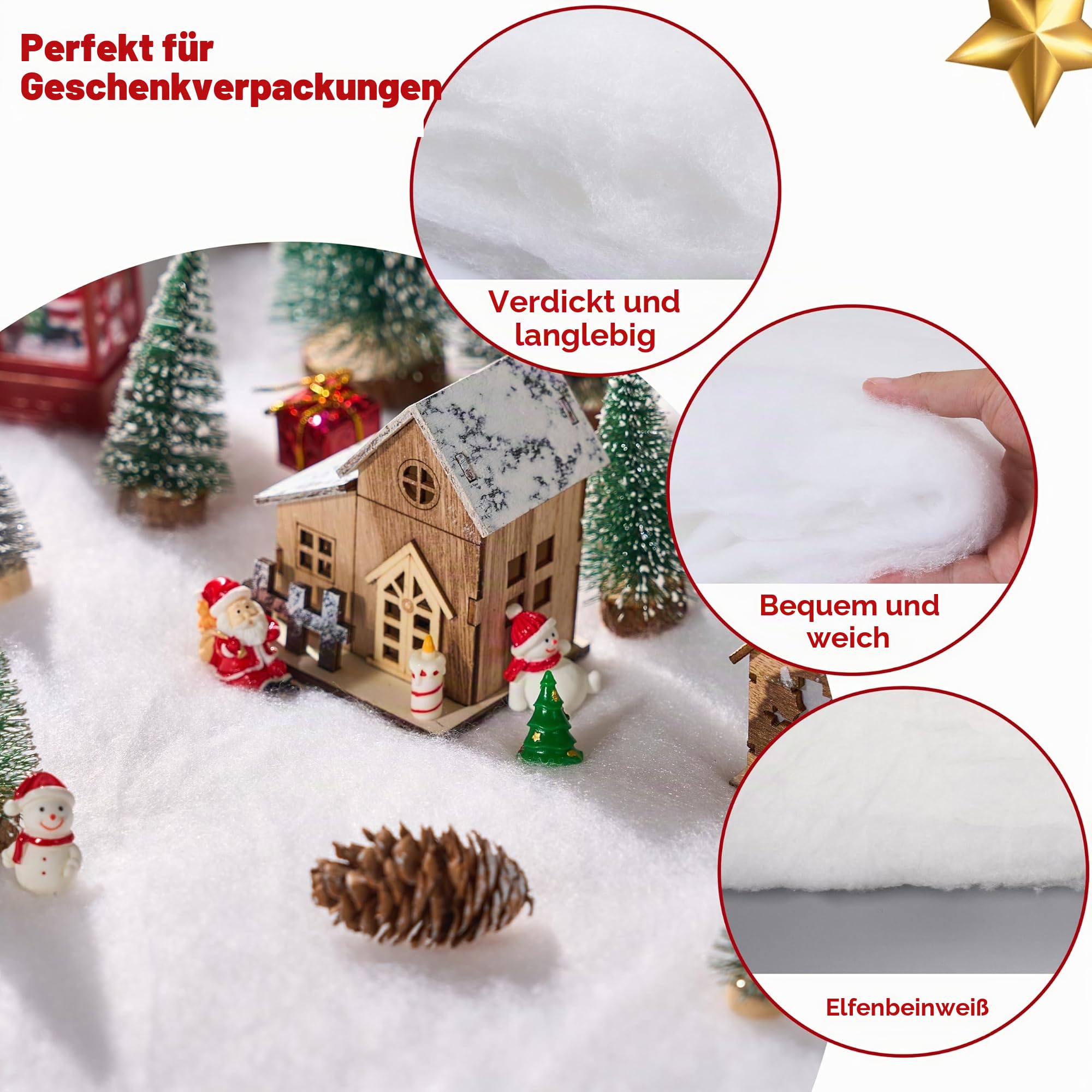 JOYIN Weihnachts-Schneedecken-Rolle (90 x 2,4 m, 1 Stück) für Weihnachtsdekoration, Dicke, weiße weiche und künstliche Schneedecken für Weihnachtsdekoration, Weihnachtsbaumdekoration,