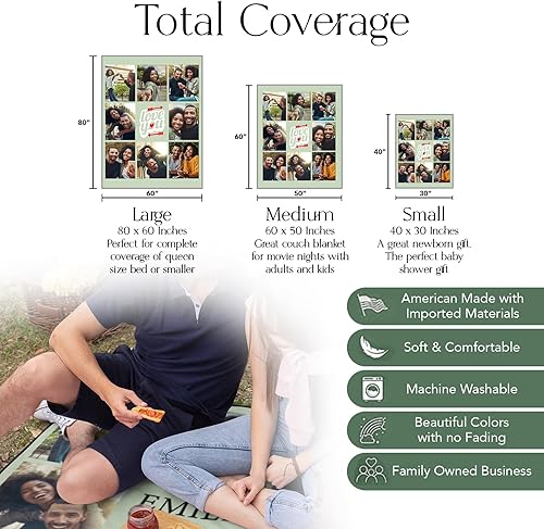 Miniatura 5 de Manta de fotos personalizada para un ser querido o un ser querido, impresa en Estados Unidos, se envía al día siguiente, manta de fotos