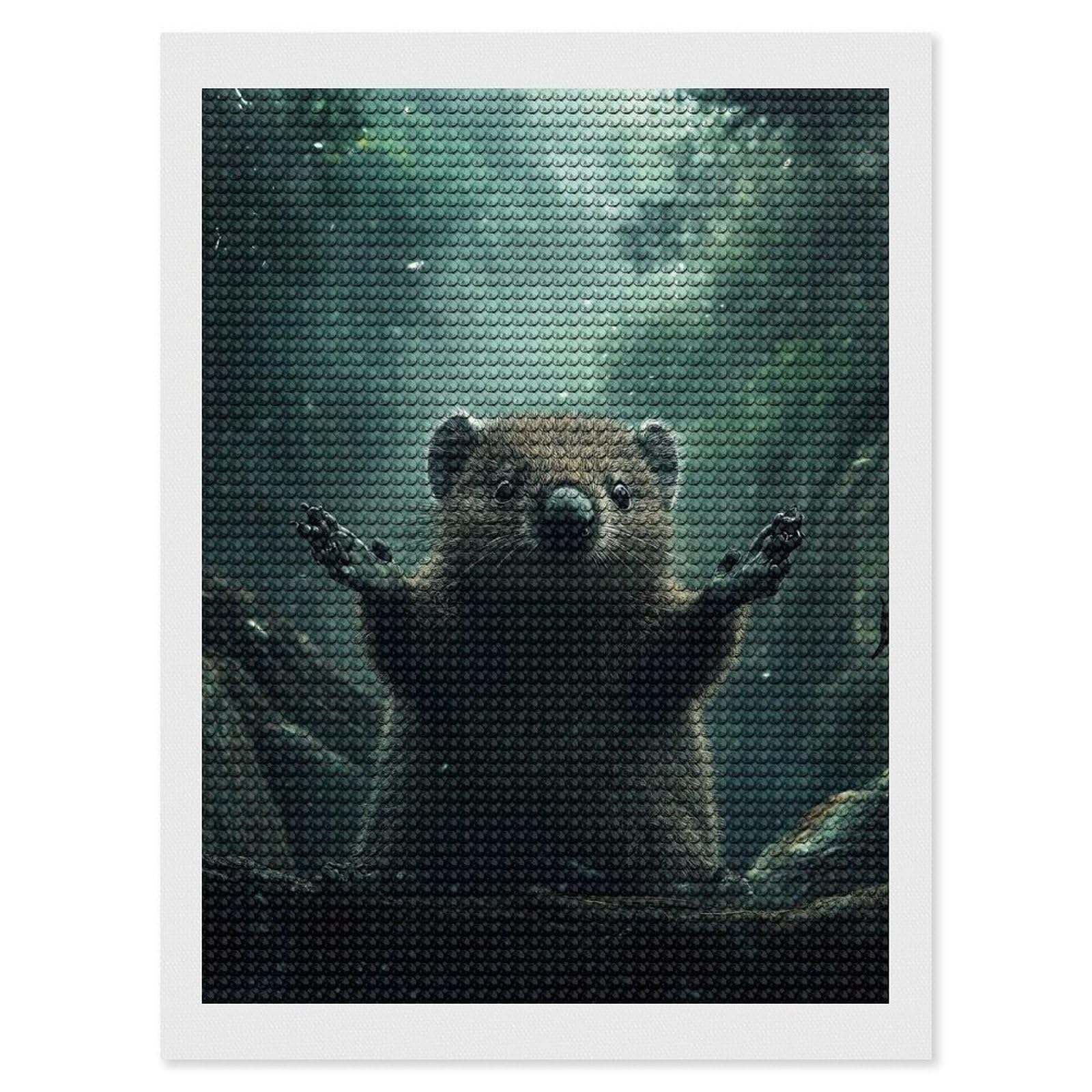 Junmoney Curious Forest Creature Crystal Diamond Art Kit 12"x16", Modern Decor, Boho Decor, Wall Art Gift, Decorative Artwork, Creative Hobby