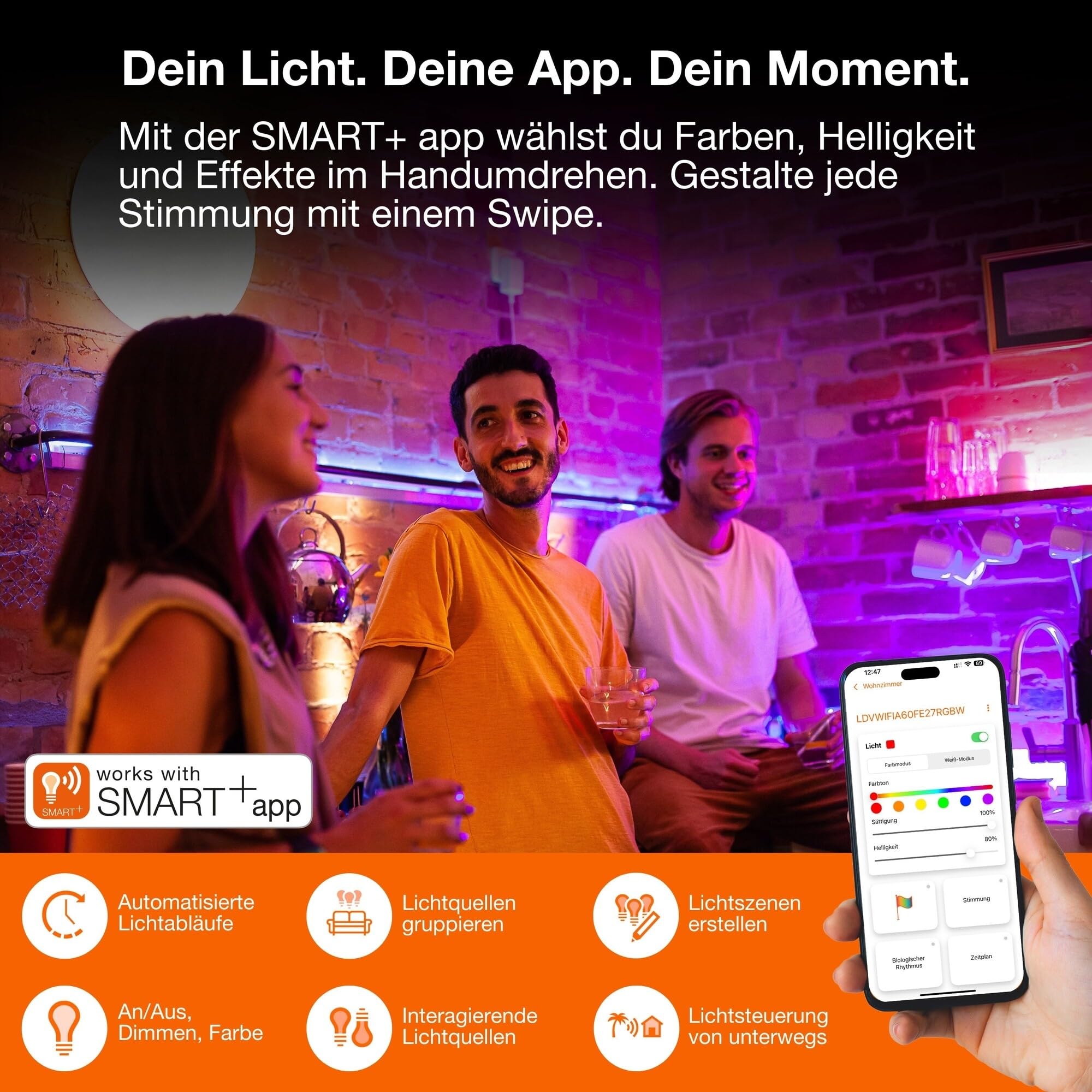Osram SMART+ WIFI Magic Panelleuchte 24W, 2400lm, weiß | Smart+ Wifi Planon Magic, Party Lighting Special and Mood Light, Weiß, 30000 h, 1-Pack