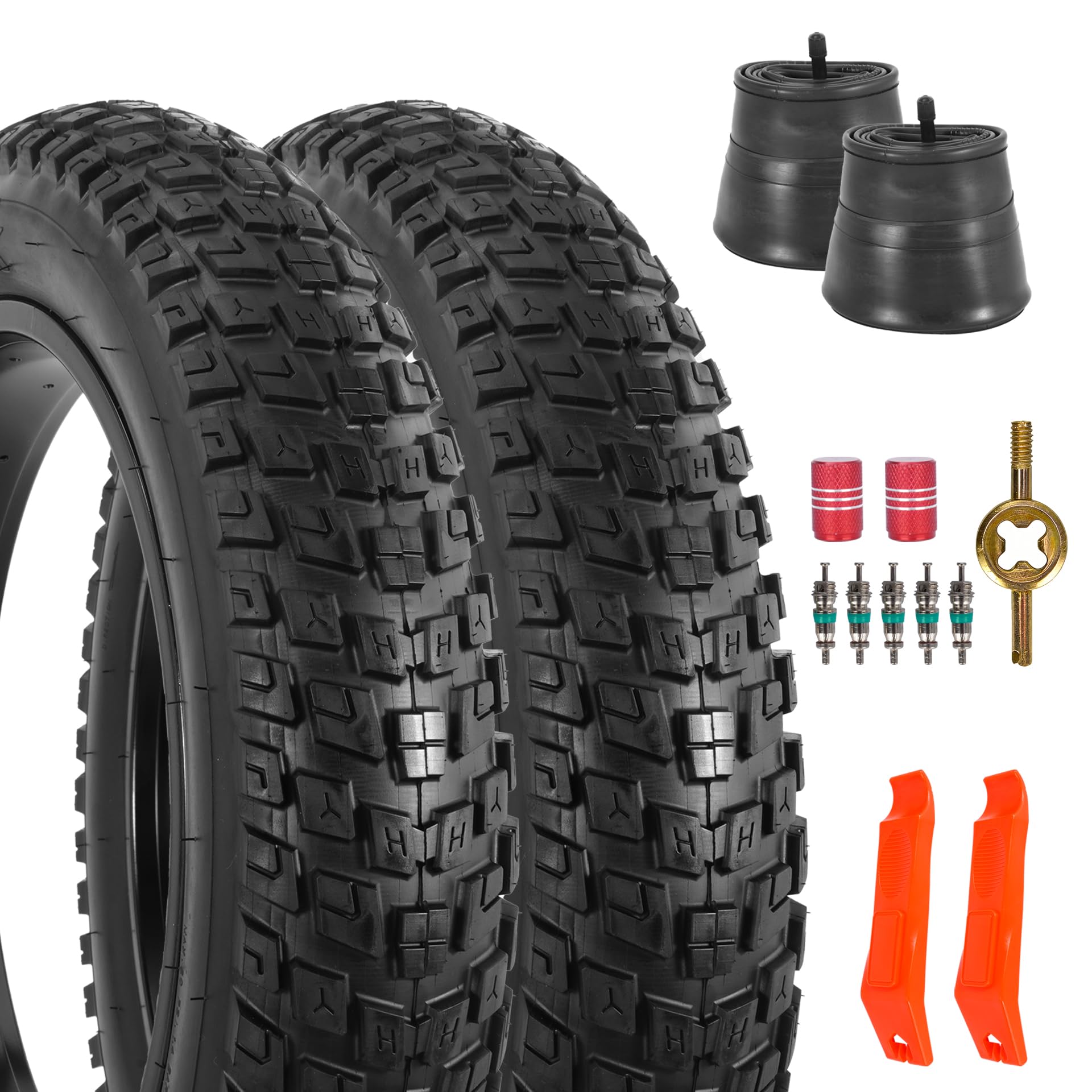 2-Pack 20x4.5 Fat Tire Tube, Mountain Bike Tires & Tubes (UK) (Black)