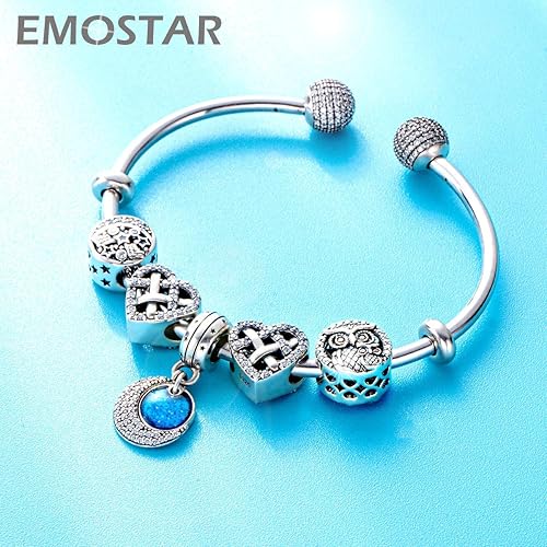 Miniatura 6 de Juego de dijes de animales para pulseras Pandora, dijes de búhos sabios y tortugas madrehijo, juego de joyas en plata de ley 925, regalos para