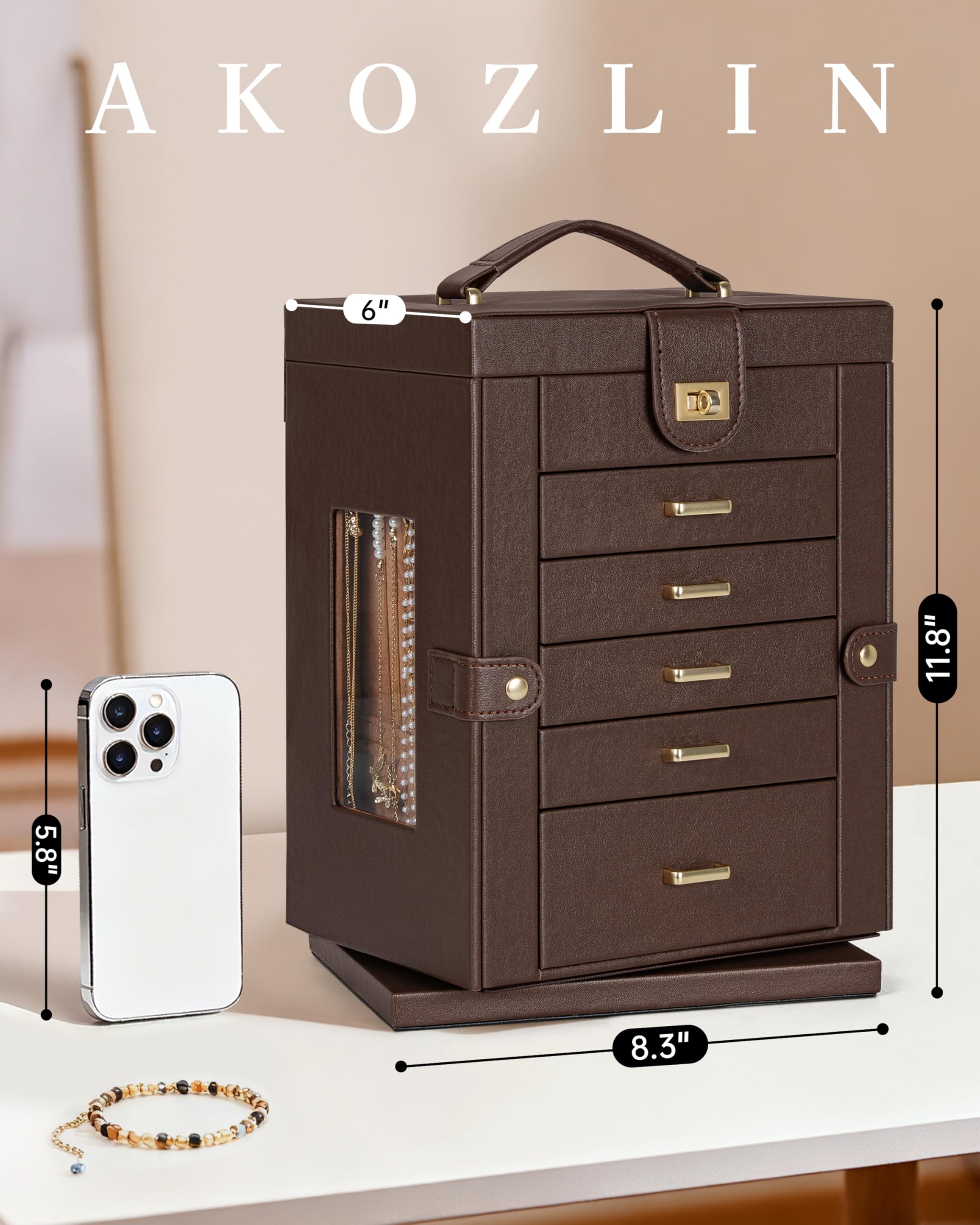 Amazon.co.jp: AKOZLIN 6段ジュエリーボックスオーガナイザー 引き出し