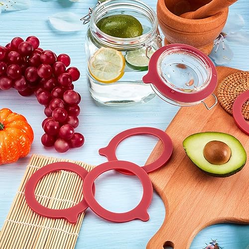 Miniatura 5 de Outus 8 juntas de silicona de 3.75 pulgadas, sellos de silicona de repuesto, anillos de sellado herméticos para tarros de conservas de boca regular