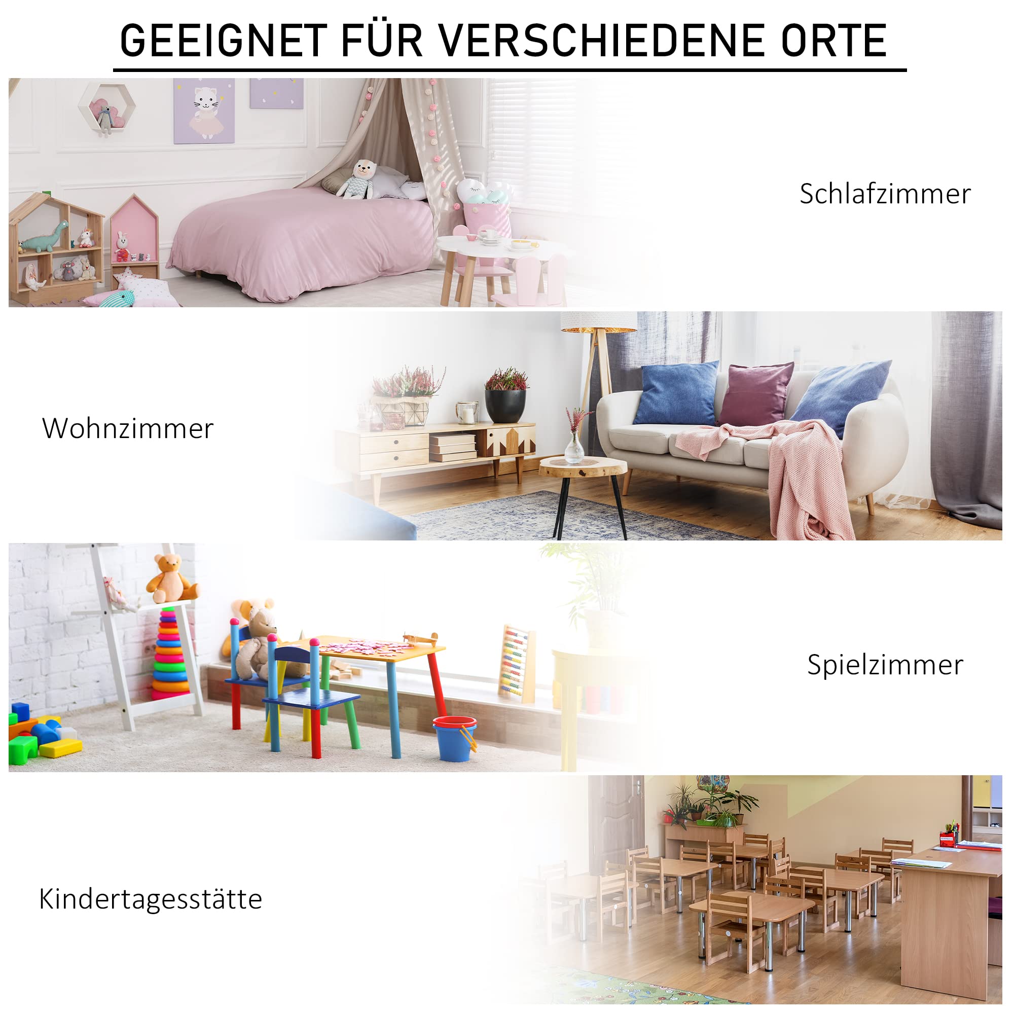 HOMCOM Kinderregal Bücherregal für Kinder Spielzeug-Organizer Kinderzimmerregal mit 3 Aufbewahrungsboxen, 7 offenen Fächern für Kinderzimmer, Kindergarten 57,4 x 57,4 x 94 cm Weiß
