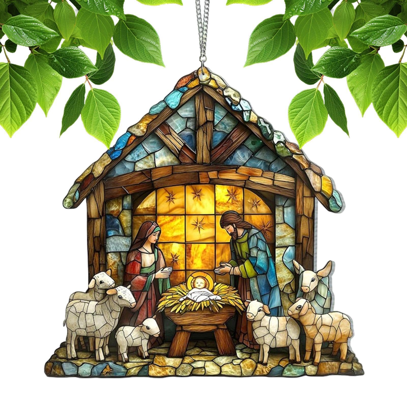 Crèche de Noël attrape-soleil pour fenêtre : cadeau déco idéal