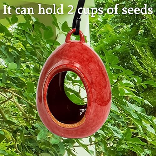 Miniatura 10 de Byer of Maine Comedero para pájaros para exteriores, fácil de rellenar, gres porcelánico de alta cocción con esmalte brillante, 2 libras, verde