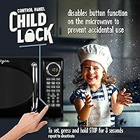 Vista 4 de Nostalgia Retro Microwave Oven - 0.7 Cu Ft, 700-Watt Countertop Size with Glass Turntable, Child Safety Lock, 8 Auto-Cook Programs, Digital Clock