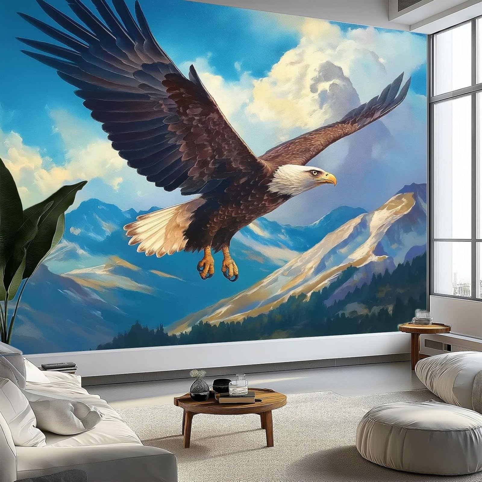 Papier peint intissé aigle couvre grand mur salon chambre 400x280