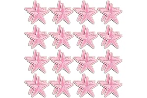 Pink Star Iron-On Patches for Embellishments