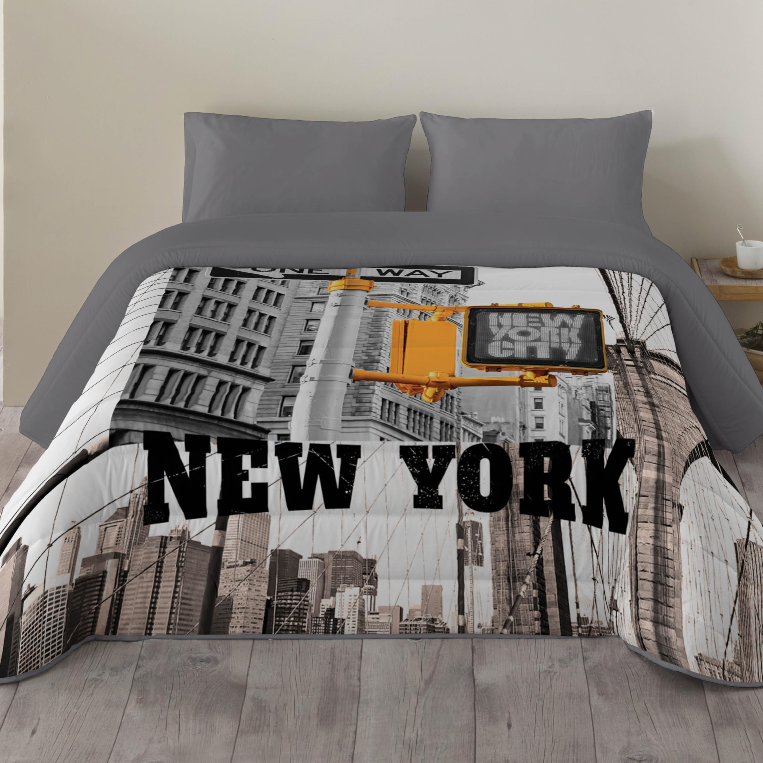NATURALS Edredón Nórdico Estampado 300 Gramos - Cama 90-100% Microfibra, Tacto Suave, Gran Comodidad, Certificado OEKOTEX Standard 100 - Colección 2024/2025 (Brooklyn, 180x260 cm)