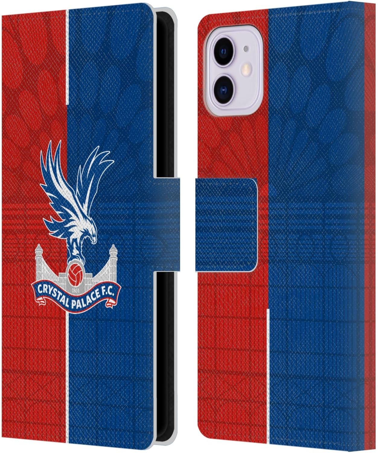 Head Case Designs Officially Licensed Crystal Palace FC Home 2023/24 Crest Kit Leather Wallet Case Compatible with Apple iPhone 11