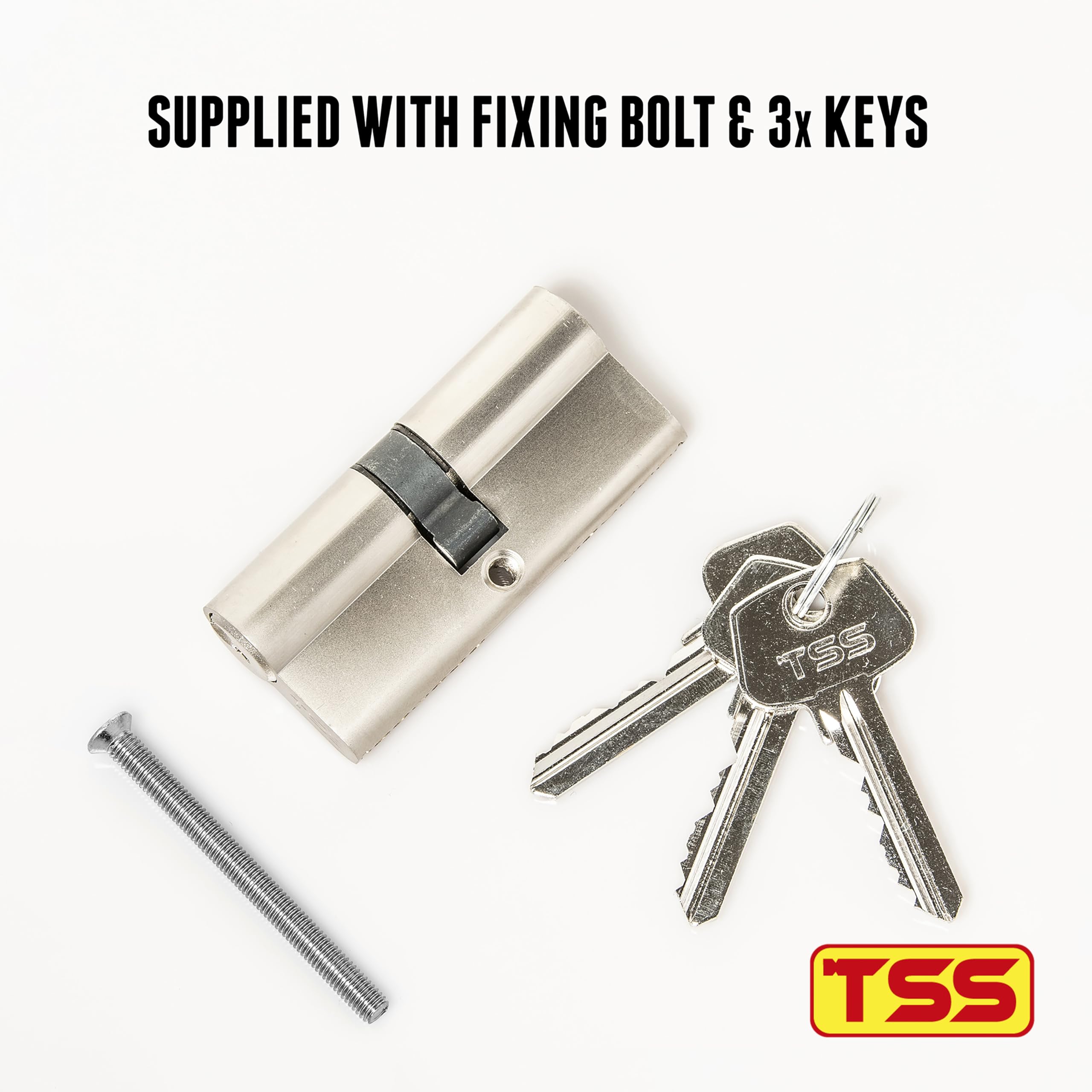 TSS Satin Chrome Euro Cylinder Lock - Image 3