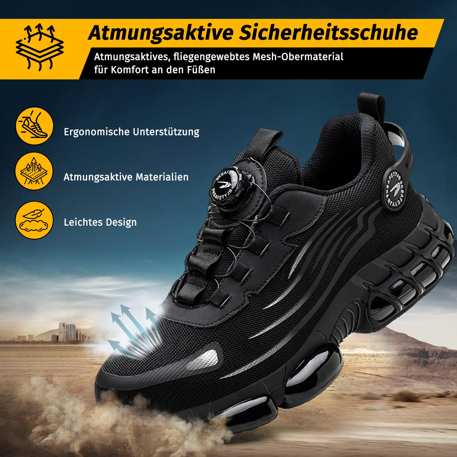 FOGOIN Chaussures de Sécurité Hommes S3, Baskets de Securite Femme, Chaussures de Travail Respirantes et Anti-Pénétration