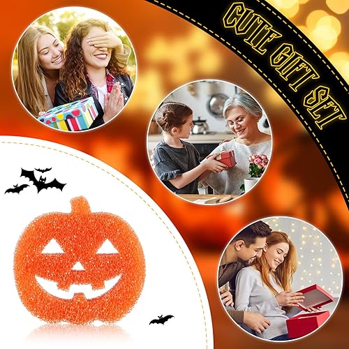 Miniatura 6 de Umigy 6 esponjas de limpieza de Halloween, lindas esponjas de limpieza para cocina, fantasma, murciélago, calabaza, gato, esponja sensible a la
