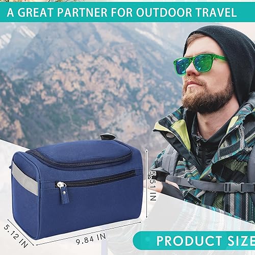 Miniatura 2 de Clysee 4 piezas de neceser de viaje colgante con gancho, bolsa de aseo colgante para hombre, bolsa de afeitar para hombre, organizador de viaje,