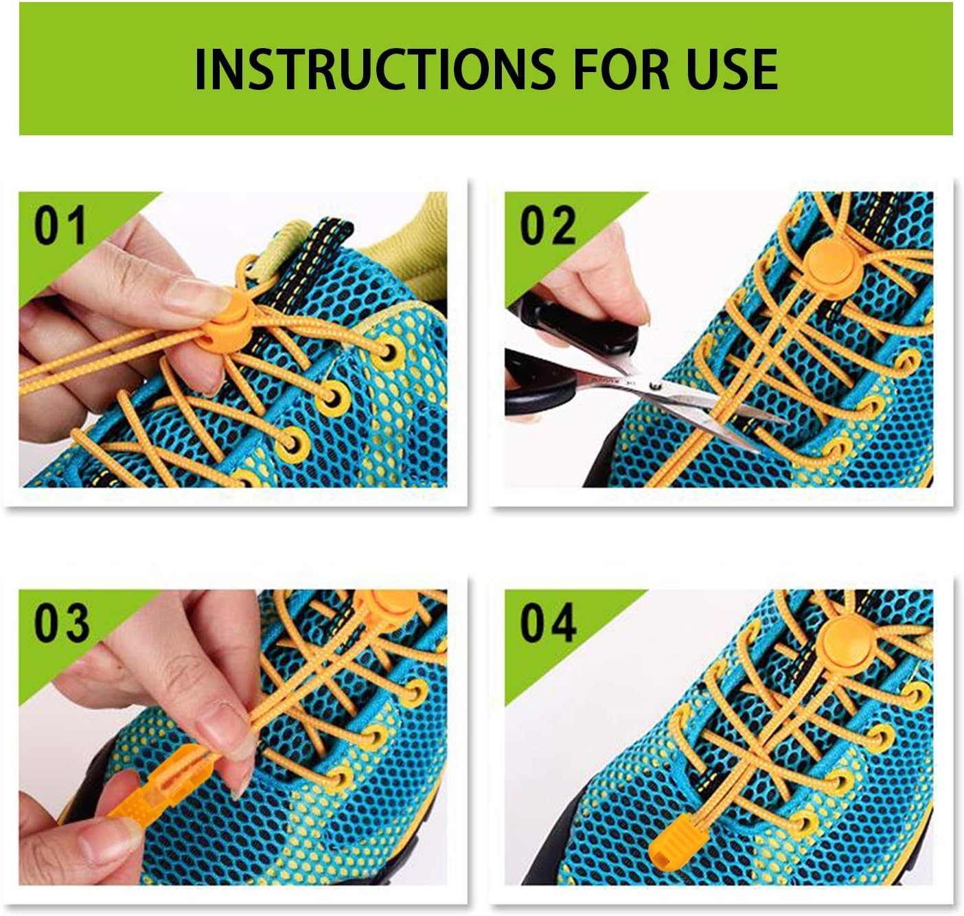 UPINS 10 Pairs Elastic Shoe Laces No Tie Adjustable Tieless Rubber Shoelaces (Elastic Shoe Laces) : Clothing, Shoes & Jewelry